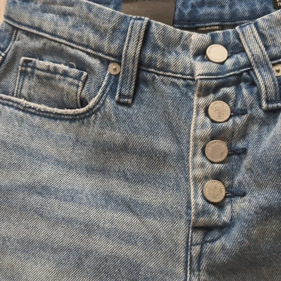 Blank NYC The Warren Distressed Raw Hem Medium Wash Shorts NWT Size 24/0 - Picture 3 of 7